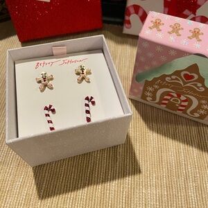 Brand New With Tag Betsy Johnson Holiday Earring Set